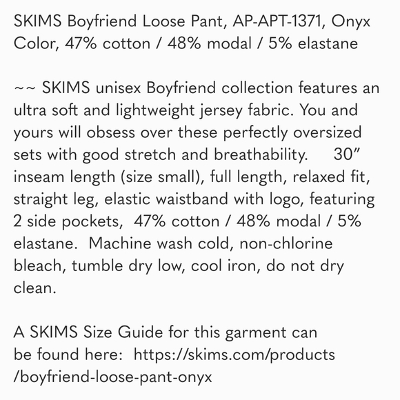 New Skims Boyfriend Pant Authentic - Picture 8 of 8